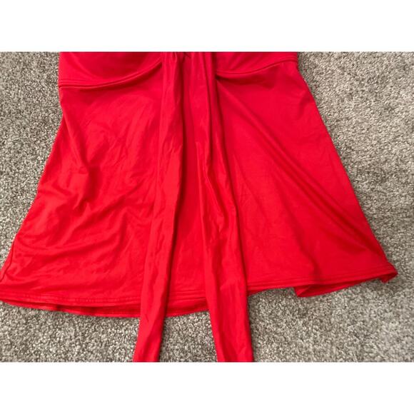 Coco Reef Five Way Bra Sized Underwire Tankini Top in Classic Red,32/34D - Picture 6 of 13